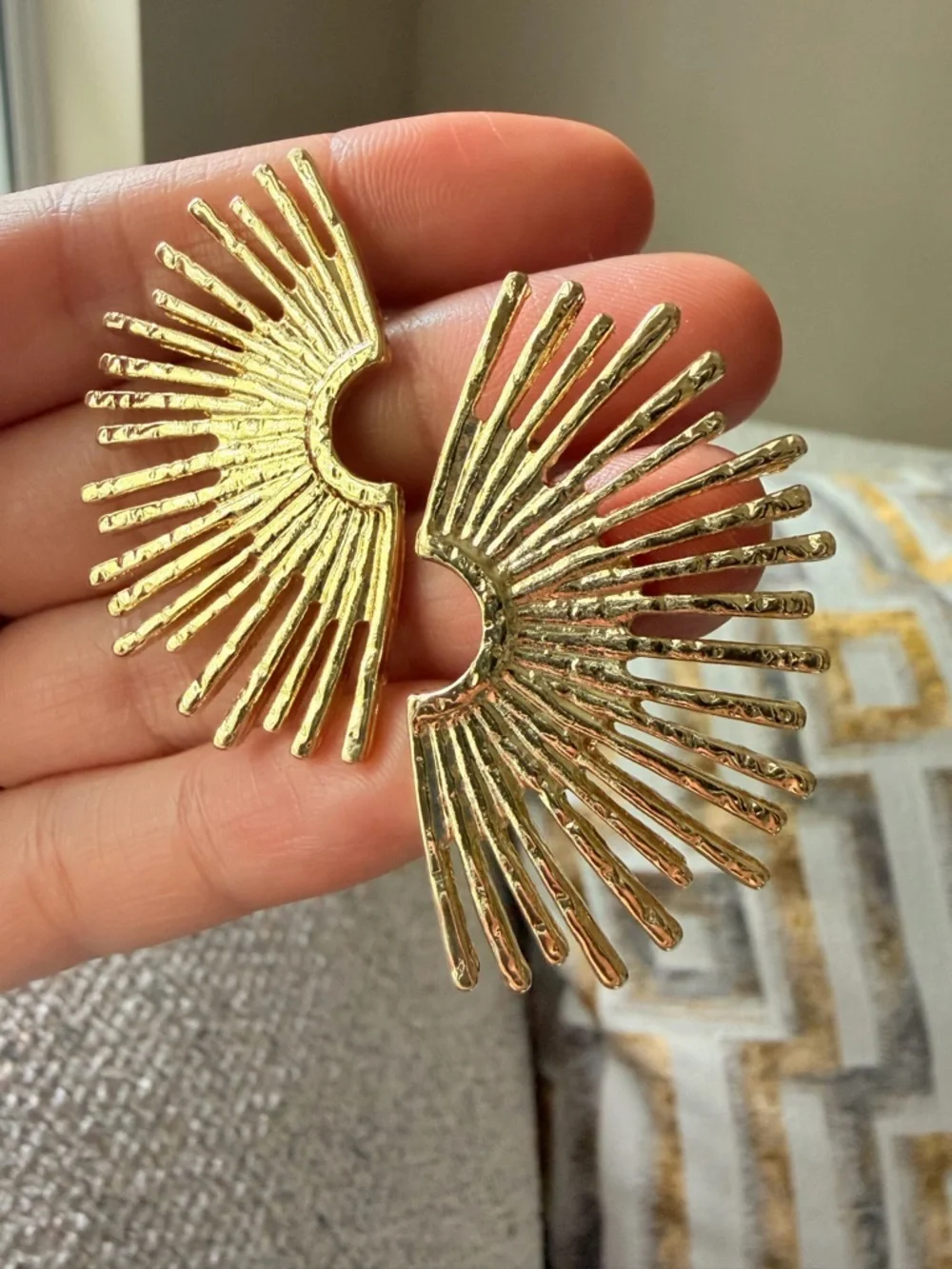 Gold Sunburst Earrings